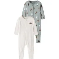 Name It Schlafanzug NBMNIGHTSUIT 2P ZIP FF DOG NOOS (Packung, 2 tlg) aus Baumwolle und Jersey, lockere Passform, mit Säumen zum Umschlagen