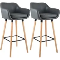 CLP Barhocker Grant Kunstleder (Set, 2er), Kunstlederbezug, Buchenholz