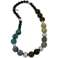 D&G Collier Over Me, Edelstahl, Kunststoff, verschiedene Kugeln, 84cm lang