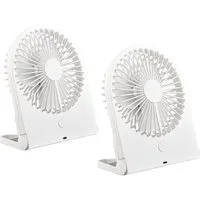 Reality Leuchten Tischventilator, 2er SET Akku Ventilator für Unterwegs, USB Lüfter leise, Höhe 23cm