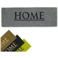 matches21 HOME & HOBBY Fußmatte Kokosmatte Home 26x75 cm grau als aussen Sauberlaufmatte, rechteckig, Höhe: 15 mm, Rutschfeste Spruch Kokos-Türmatte als Outdoor Schmutzfangmatte