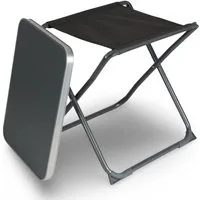 BURI Campingtisch 2 in 1 Campingtisch und Hocker Camping Möbel Tisch klappbar Klapptisch