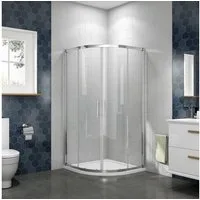 duschspa Runddusche 185cm Viertelkreis Schiebetür Duschtür Duschkabine 5mm ESG NANO Glas, BxT: 80x80 cm, Einscheibensicherheitsglas, Sicherheitsglas, Set