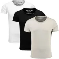 Key Largo T-Shirt Bread vintage Look uni Basic T00621 Rundhalsauschnitt unifarben kurzarm slim fit