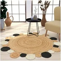 TT Home Teppich Diele, Esszimmer, Flur, Kinderzimmer, Schlafzimmer, Wohnzimmer, Rund, Höhe: 9 mm, Wohnzimmer Teppich Rund Kurzflor Hangefertigt Modern Unifarben Cutout