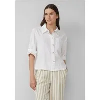 s.Oliver Kurzarmbluse Bluse Hemdbluse aus Leinenmix