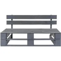 vidaXL Gartenbank, Outdoor-Bank Paletten Holz Grau
