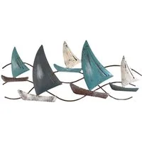 LB H&F Lilienburg Wanddekoobjekt Wandskulptur Segelschiffe Wanddeko Wandobjekt Schiff Maritim Metall (maritimes Design boot marine barke flotte pott wasser deko-wandbild modern eisen wandhänger dekofigur wandfigur Schiff objekt skulptur, badezimmer w