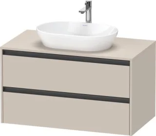 Duravit Ketho.2 Konsolenwaschtischunterbau wandhängend Taupe Matt 1000x550x568 mm - K24896091910000 K24896091910000