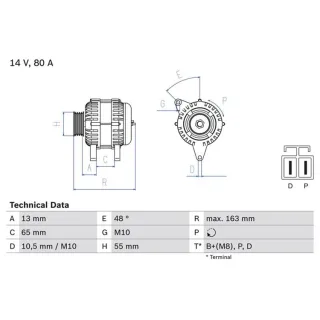 Bosch Lichtmaschine 80A Mazda 3