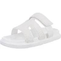 Ital-Design Bequeme Damen-Sandalen mit gepolsteter Innensohle Pantolette (90033085) Flach Pantoletten in Weiß