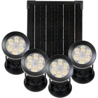 ENOVALITE LED Solarleuchte LUXULA Solar-Gartenstrahler 200lm 3000K Warmweiß Erdspieß Dimmbar, Warmweiß
