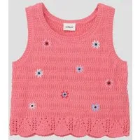 s.Oliver Muskelshirt Strickpullunder Ajour-Stricktop mit Stickerei