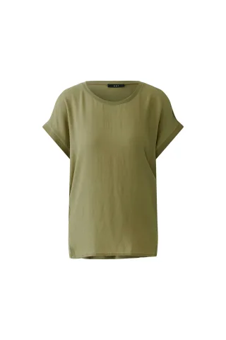 Oui - AYANO Blusenshirt 100% Viskosepatch green garden - Gr. - 42