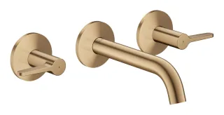 Hansgrohe 3-Loch Waschtischarmatur AXOR One Unterputz Wandm. 160mm Hebelgriff brushed bronze , 481 48150140