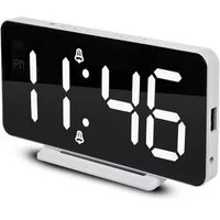 GreenBlue Uhr GB383 Digitaler LED-Wecker Uhr mit Alarm- und Thermometerfunktion (Snooze/Schlummerfunktion, LED Display, USB-Ladeanschluss)
