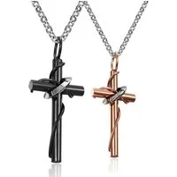 Kim Johanson Schmuckset Kreuz, für verliebte, Partnerschmuck: 2 Ketten mit Anhänger