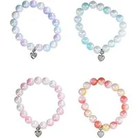 Depesche Armband Ylvi 1x Kugelarmband - Zauberhafte Perlen mit Herz-Anhänger