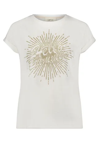 CARTOON - Printshirt patch cream/gold - Gr. - 42