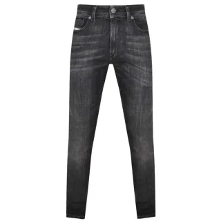 Diesel 1979 Sleenker Jeans aus verblasstem schwarzem Denim