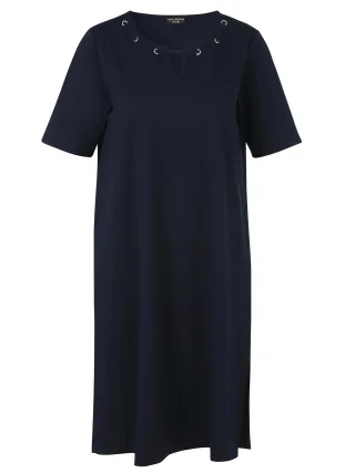 VIA APPIA DUE - Kleid Rundhals 1/2 Arm marine - Gr. - 52