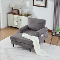 HAUSS SPOLE Relaxsessel Chenille-Liegestuhl Einzelsofa Wohnzimmersofa mit bequemer Rückenlehne