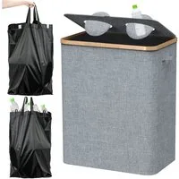 skelo Flaschenkorb Pfandflaschen Sammelbehälter, 160L Fasst 90 Leere Flaschen, 160 l, 160 l, ‎57 x 37 x 75 cm, ‎160 Liter, Baumwolle, Untere Verstärkung