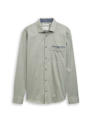 Tom Tailor - Regular Fit Hemd mit Stretch mint based wavy design - Gr. - XXXL