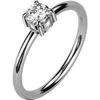 BUNGSA Fingerring 52 (16.6) Verlobungsring Solitär aus Edelstahl Damen (Ring, 1-tlg), Frauen Mädchen