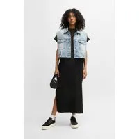HUGO Jerseykleid Nalle Oversized mit Schlitz, mit Logostickerei, Jersey