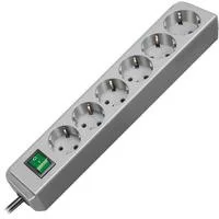 Eco-Line Steckdosenleiste 6-fach grau, 1,5 Meter