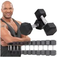 Miweba Sports Hantel-Set Premium Hexagon Kurzhantel Set HGH100 - 7 verschiedene Varianten, (2er-Set, Hantelpaar, Gusseisen-Kern, kreuzgerändelte Struktur, konische Form), Hantelgewichte Gewichte Fitness Sport Hantel Kurzhantel Set