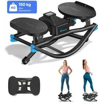 MERACH Stepper mit 3D-Seitwärtsbewegung und LCD-Display (Mini-Stepper Heimtrainer mit rutschfesten Pedalen, 1-tlg., U-Form Stepper inklusive Trainingscomputer für Zuhause), Gelenkschonend, leise & platzsparend, max. 150 kg