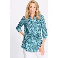 Sieh an! Klassische Bluse Longbluse 3/4-Arm