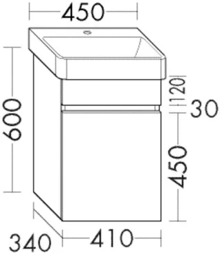 Burgbad WT-Unterschrank Sys30 PG2 Echo 600x410x340 Eiche Dekor Urban, WZAC041LF6328 WZAC041LF6328