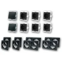 McPower FLAIR Set "Starter", 16-teilig, schwarz Unterputzschalter