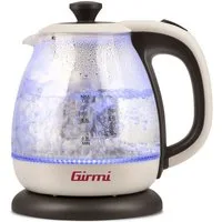 Girmi Wasserkocher BL41 Teekocher, 1,0 l, 1100 W, Glaskanne, herausnehmbarer Edelstahlfilter, 1 l, 360°-Basis