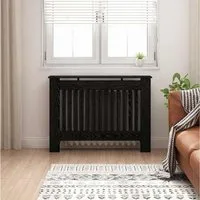 vidaXL Heizungsverkleidung, Heizkörperabdeckung Schwarz Eichen-Optik 112 x 19 x 81,5 cm