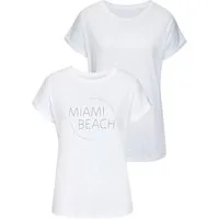 Vivance T-Shirt mit modischem Frontprint (2er-Pack) aus luftiger Baumwoll-Qualität