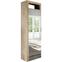Home affaire Schuhschrank Hamburg Höhe 195 cm, Hochschrank, 2 Spiegeltüren, dekorativer Rahmen, Schuhregal mit 6 Ebenen, Ablagefach, verstellbare Böden, Metallgriff