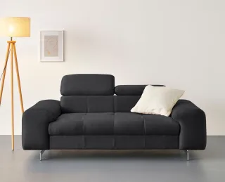 COTTA 2-Sitzer "Chef" Big-Sofa mit Kopfteilverstellung, edle Metallkufen