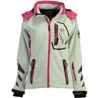Geographical Norway Softshelljacke Damen Softshell Outdoor Wander Sport Jacke in Unifarbe, mit abnehmbarer Kapuze, mit Stehkragen