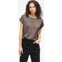 Vila Kurzarmshirt VIELLETTE S/S SATIN TOP - NOOS Kunstfaser, regular fit