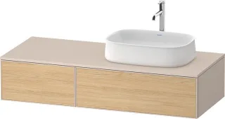 Duravit Zencha Konsolenwaschtischunterbau wandhängend Natur Eiche & Taupe Matt & Supermatt 1300x550x ZE4817030830000