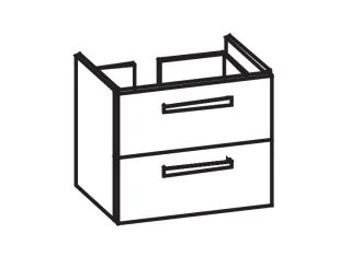 Artiqua 413 Waschtischunterschrank für Renova Compact 226165 Eiche Weiß quer NB, 413-WU2L-K120-7185- 413-WU2L-K120-7185-440