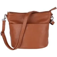 MIRROSI Umhängetasche Damen, Crossbody Bag, Echtleder Made in Italy (1 Tasche 2 Gurte oder Basic Version 1 Tasche 1 Gurt), 24x18x12cm (BXHXT)