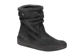 Think 836 Damen Stiefeletten Schwarz bequeme Schlupfstiefelette Nubuk Soft Free
