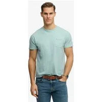 Superdry Rundhalsshirt COTTON CLASSIC LINEN PKT TEE Baumwollmischung, relaxed fit aus luftig leichtem Baumwoll-Leinen-Mix