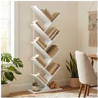 HOMCOM Bücherregal Baumform Aufbewahrungsregal, Raumteiler 1-tlg., Baumdesign, viel Stauraum, Kippschutz