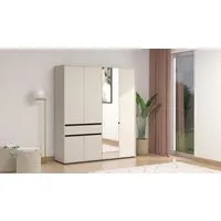 Home affaire Kleiderschrank Corbett, grifflose Optik, FSC-zertifziert, Made in Europe (138 oder 182,5cm breit, 211cm hoch und 54,5cm tief) mit Spiegel, 1 Schublade und Innenausstattung